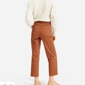Everlane Cropped Straight Leg Pants Cocoa Brown Size 2